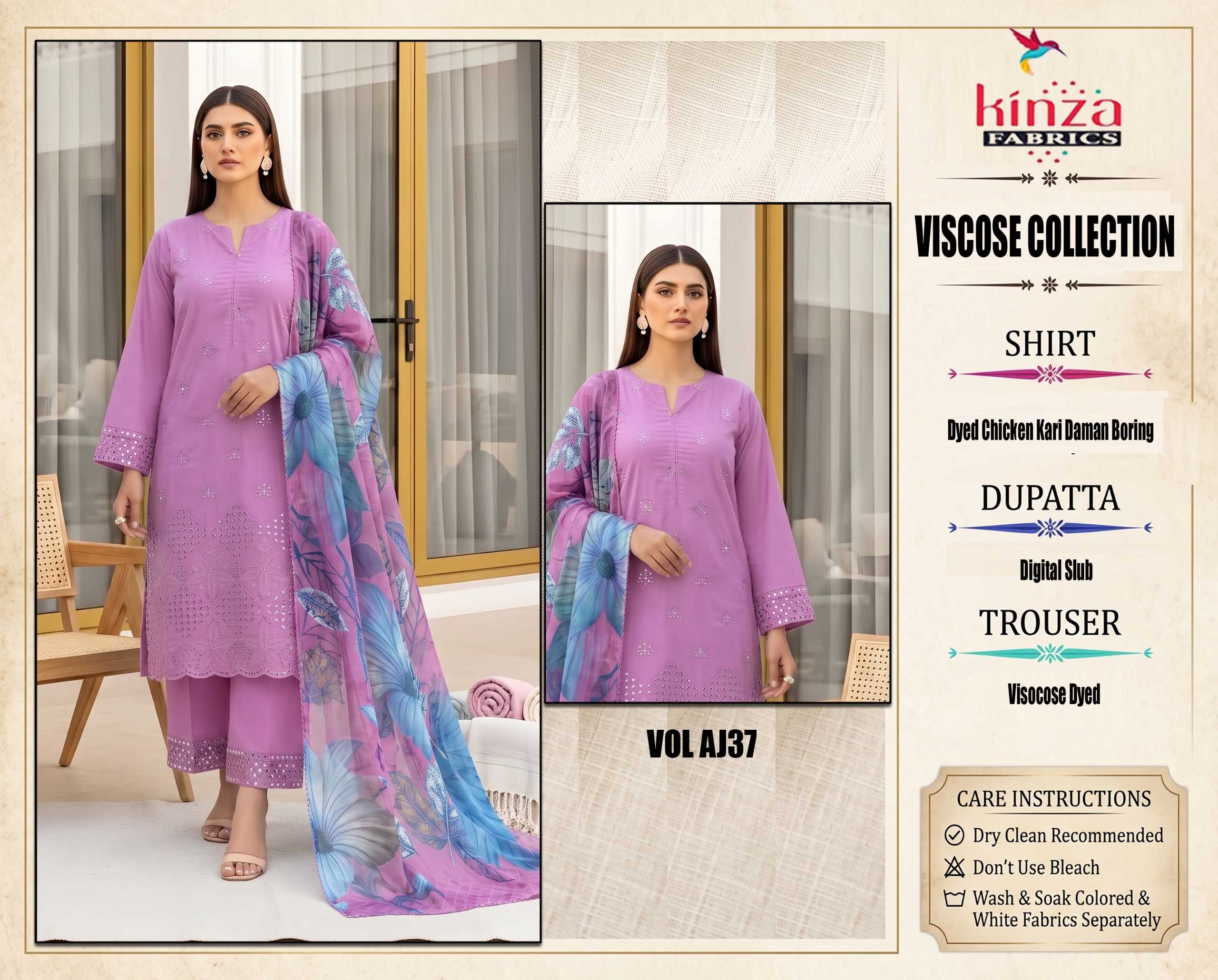 Dhanak embroidered luxury unstitched 3pc suit